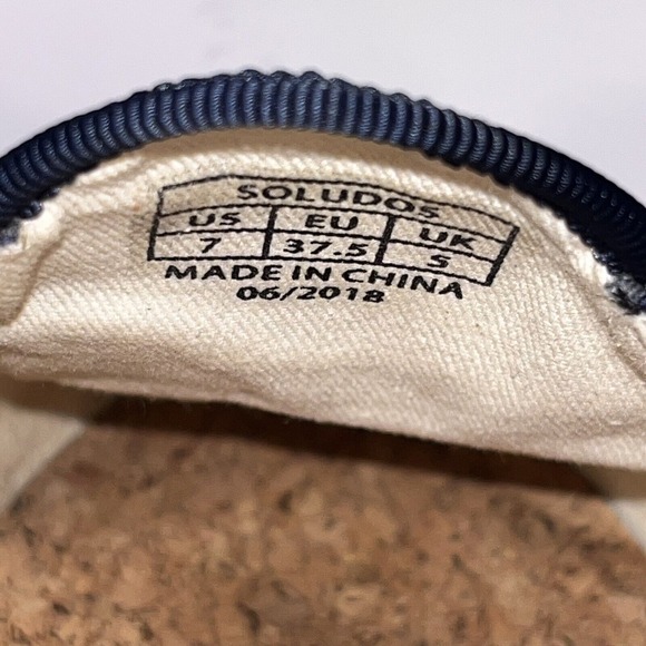 Soludos Navy Blue Velour/Velvet Llama Slip On Loafers Shoes Women's Size 7 - Picture 6 of 7